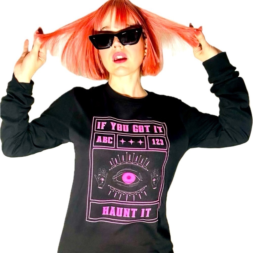 If you got it, haunt it - Halloween- Jersey long sleeve tee - Small 🎃👻💀 - Picture 2 of 5